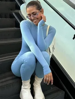 Long Sleeve Bodycon Jumpsuits Overalls