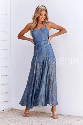 Love Lace Jumpsuit (Steel Blue)