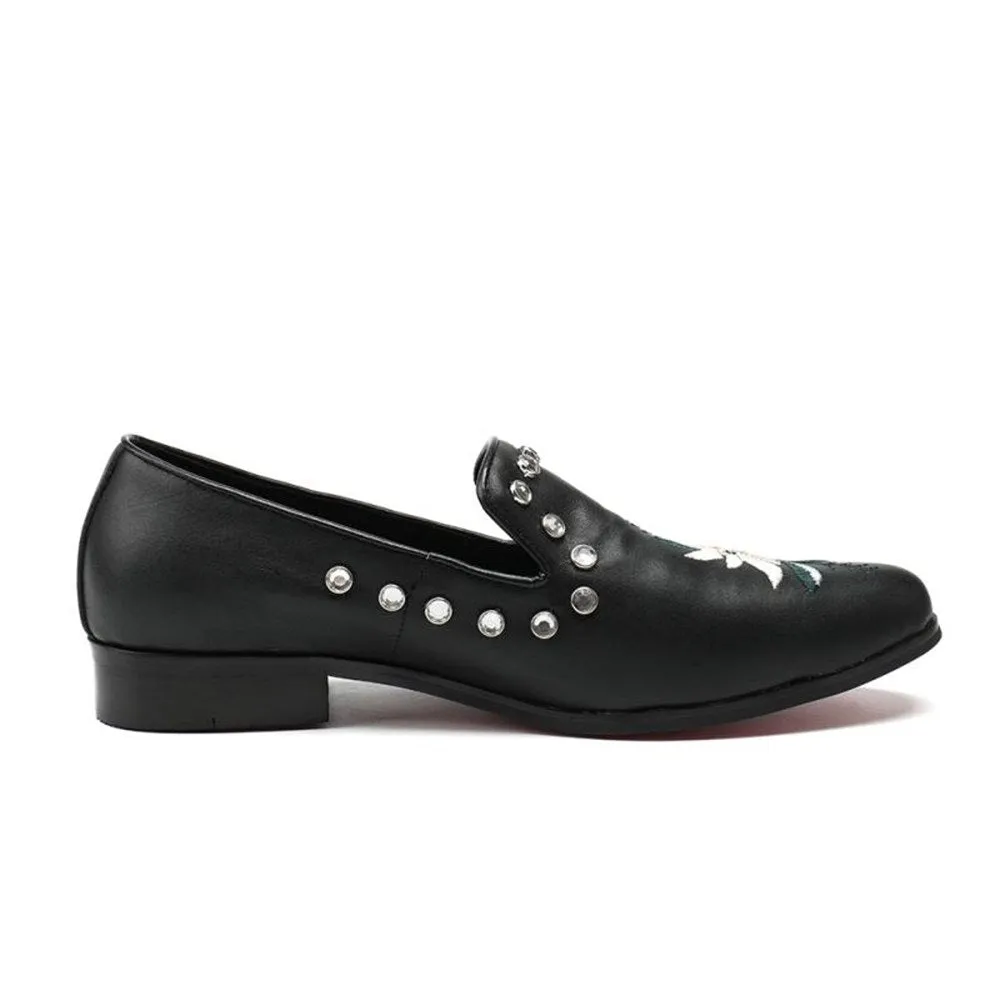 Low Top Printed Formal Oxfords with Decoration