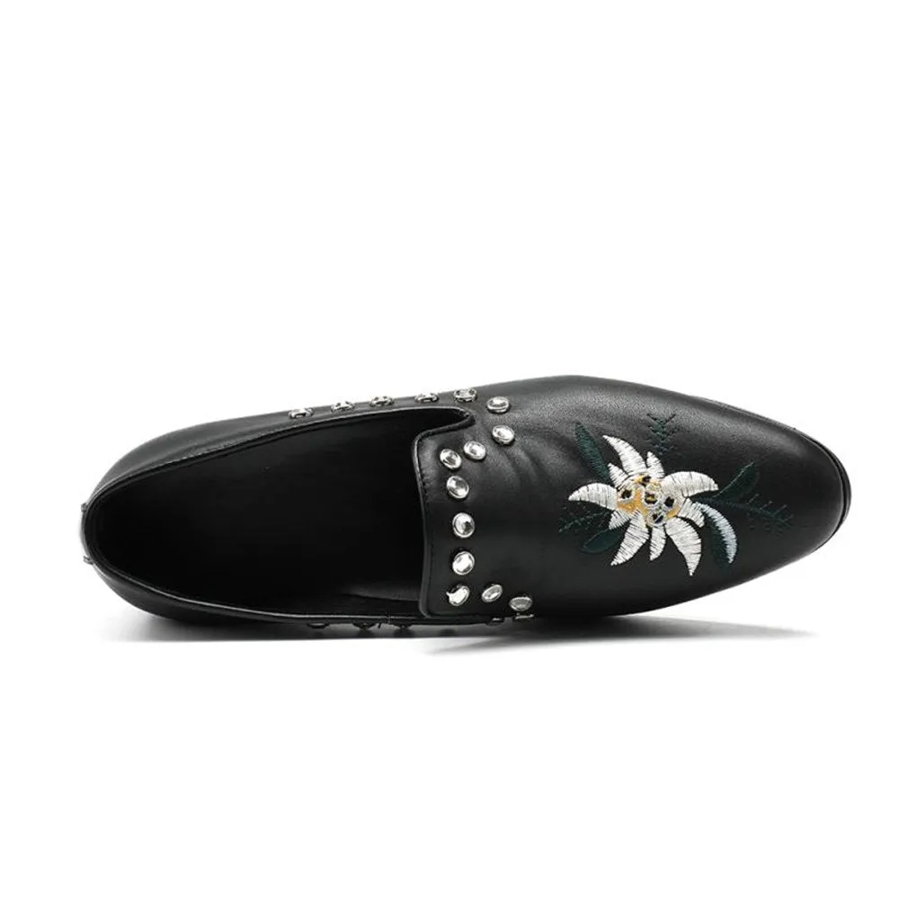 Low Top Printed Formal Oxfords with Decoration
