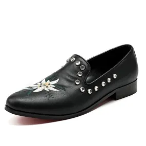Low Top Printed Formal Oxfords with Decoration