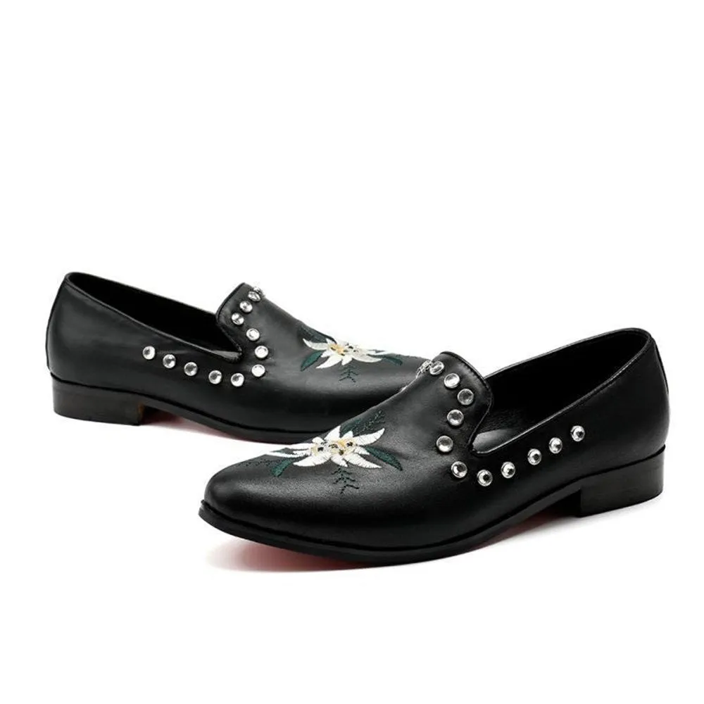 Low Top Printed Formal Oxfords with Decoration