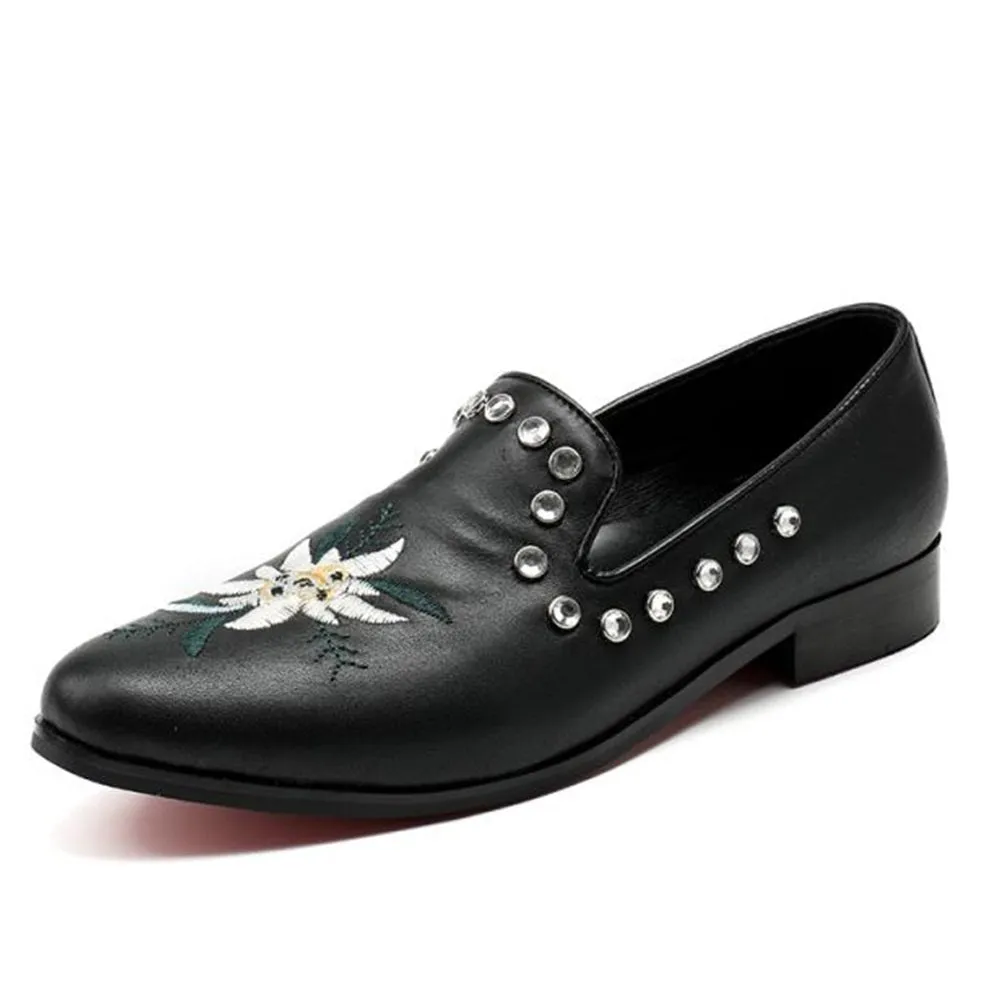 Low Top Printed Formal Oxfords with Decoration