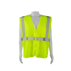 LVM2-CB0 ANSI/ISEA 107-2020 CLASS 2 LIME MESH Safety Vest Zipper Closure