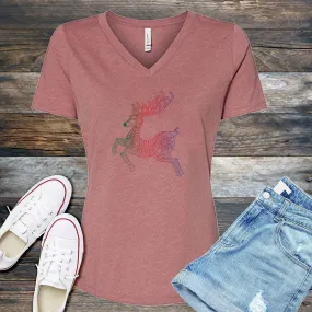 Mandala Reindeer V-Neck