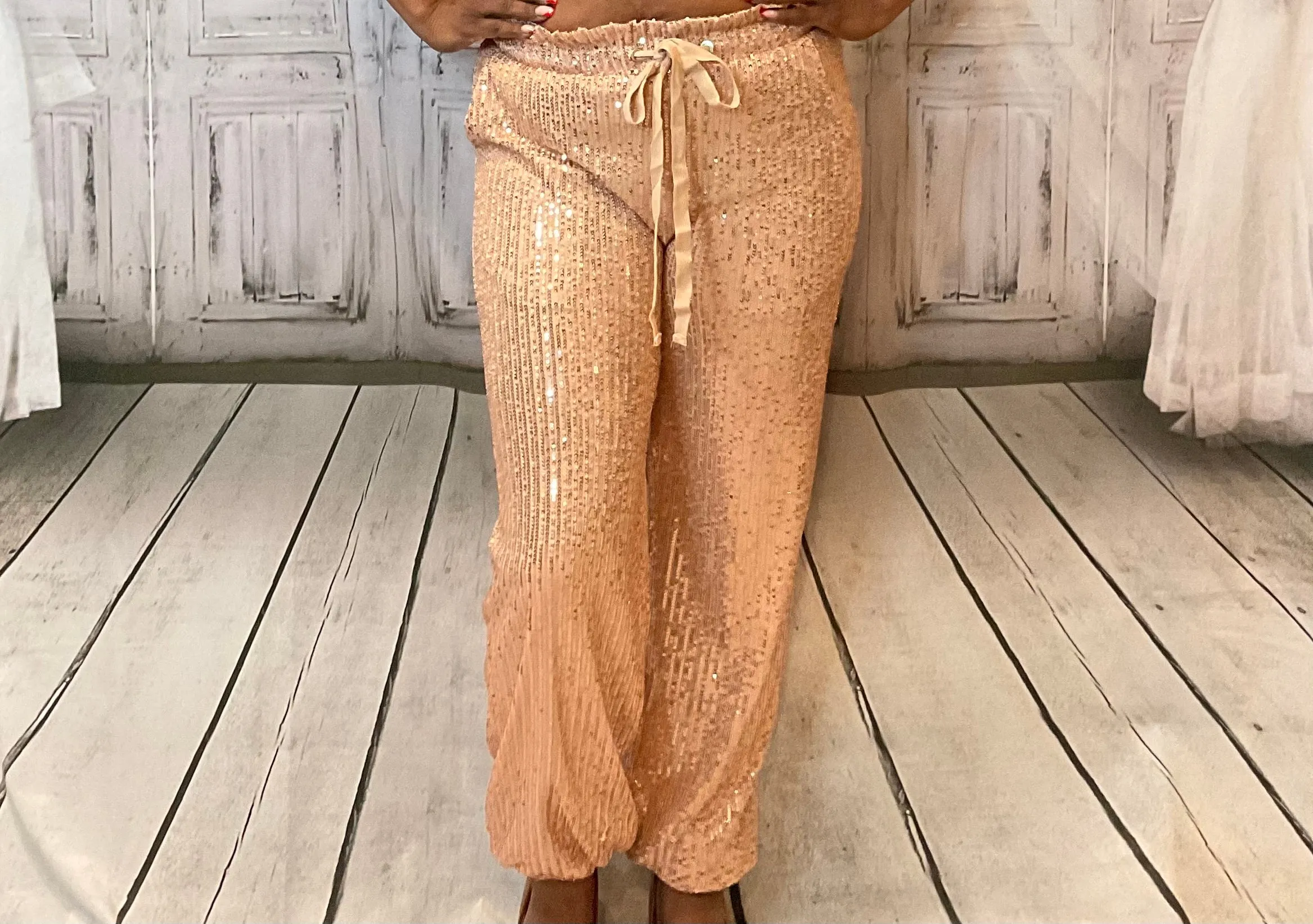 Mauve Sequined Joggers