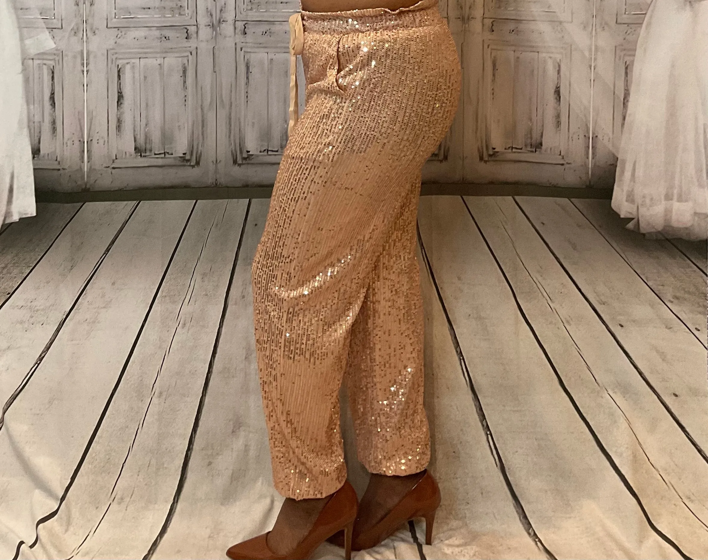 Mauve Sequined Joggers