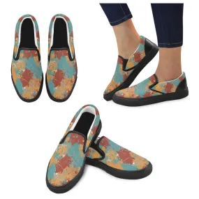 Men's Big Size Acrylic Paint Splatter Print Canvas Slip-on Shoes