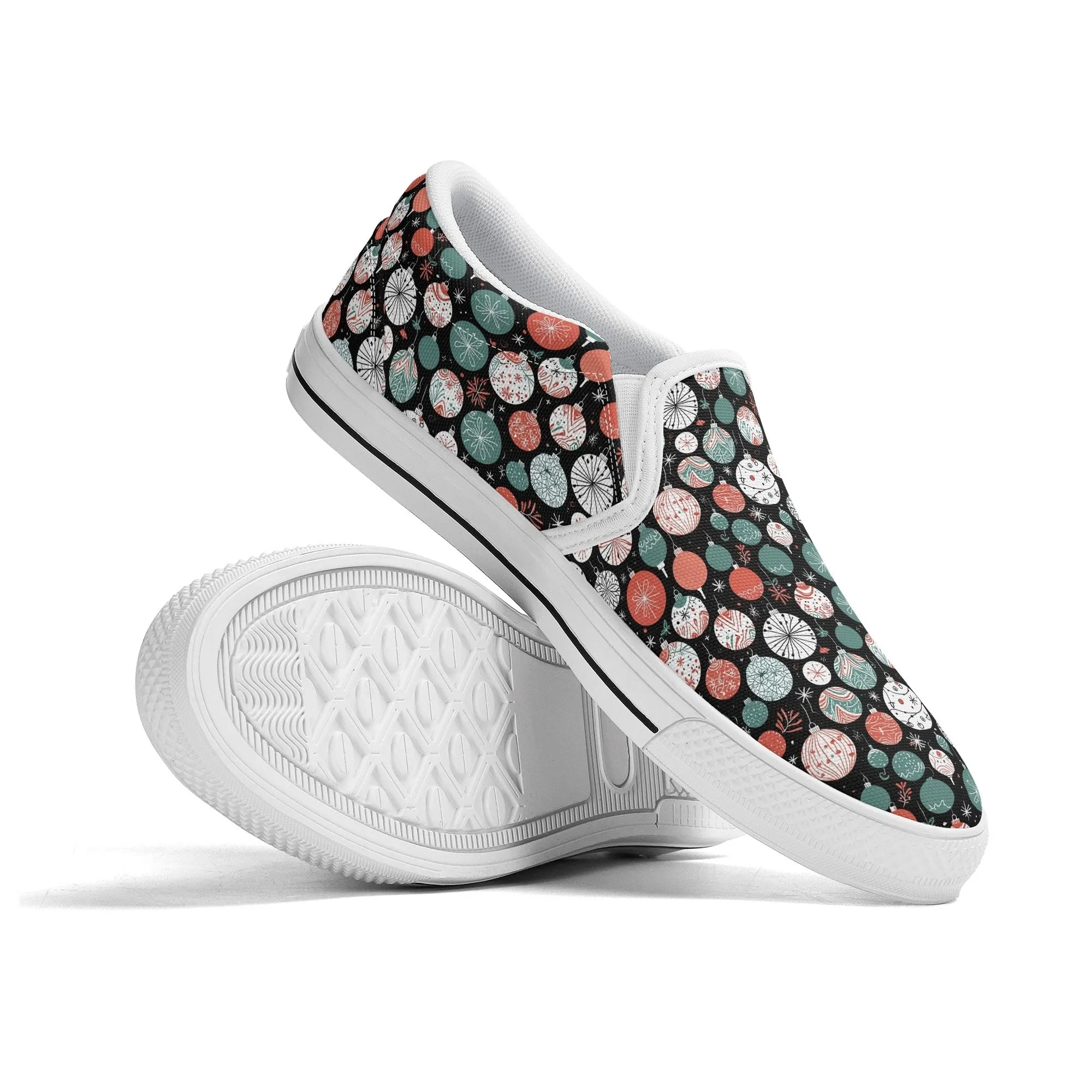 Mens Colorful Ornament Rubber Slip On Shoes