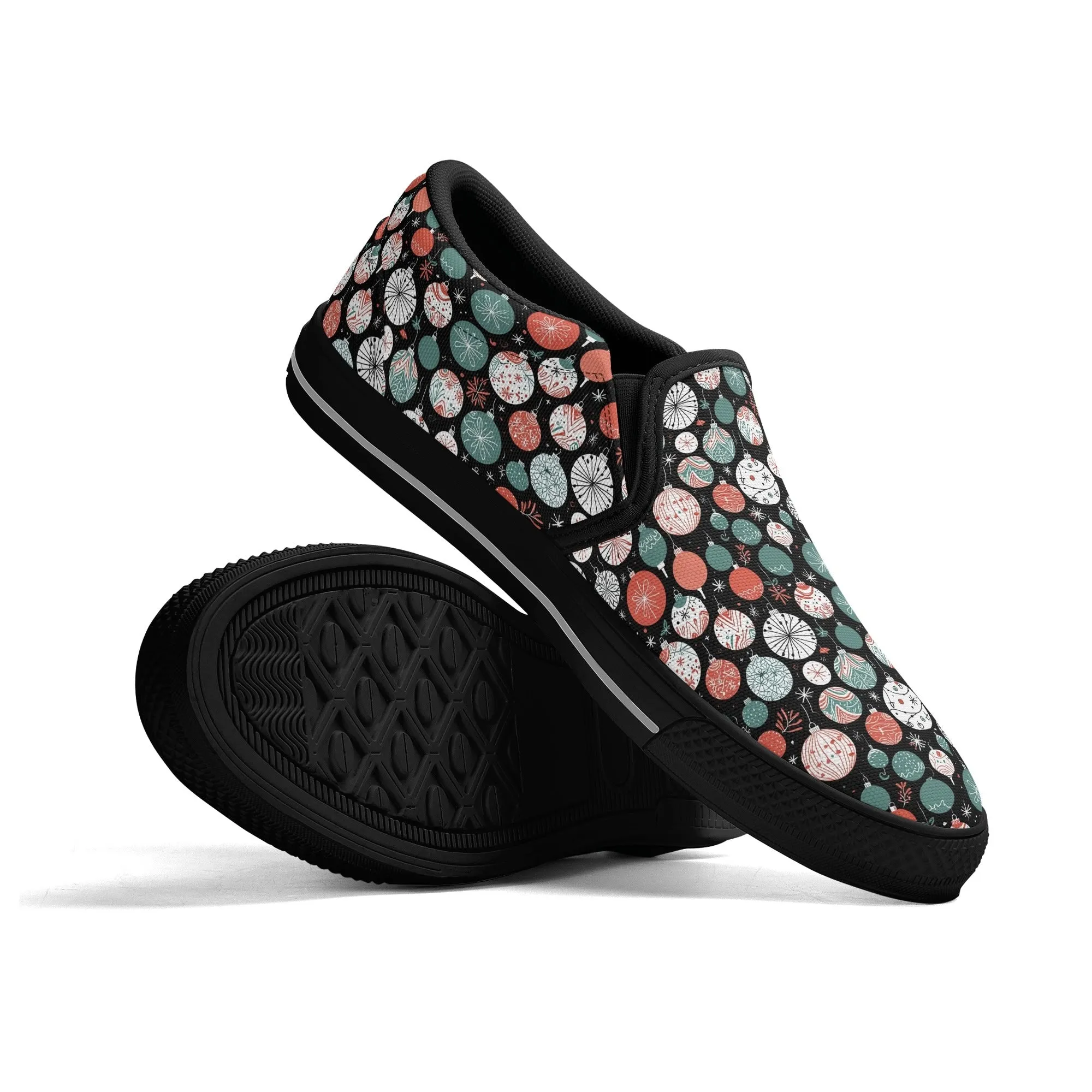 Mens Colorful Ornament Rubber Slip On Shoes