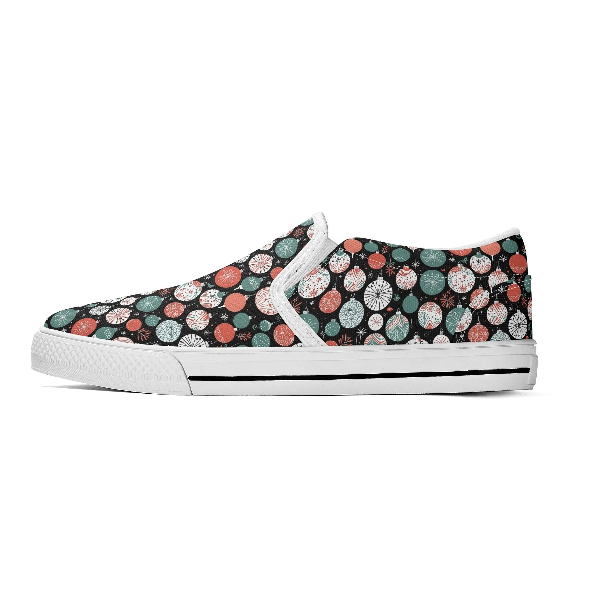 Mens Colorful Ornament Rubber Slip On Shoes