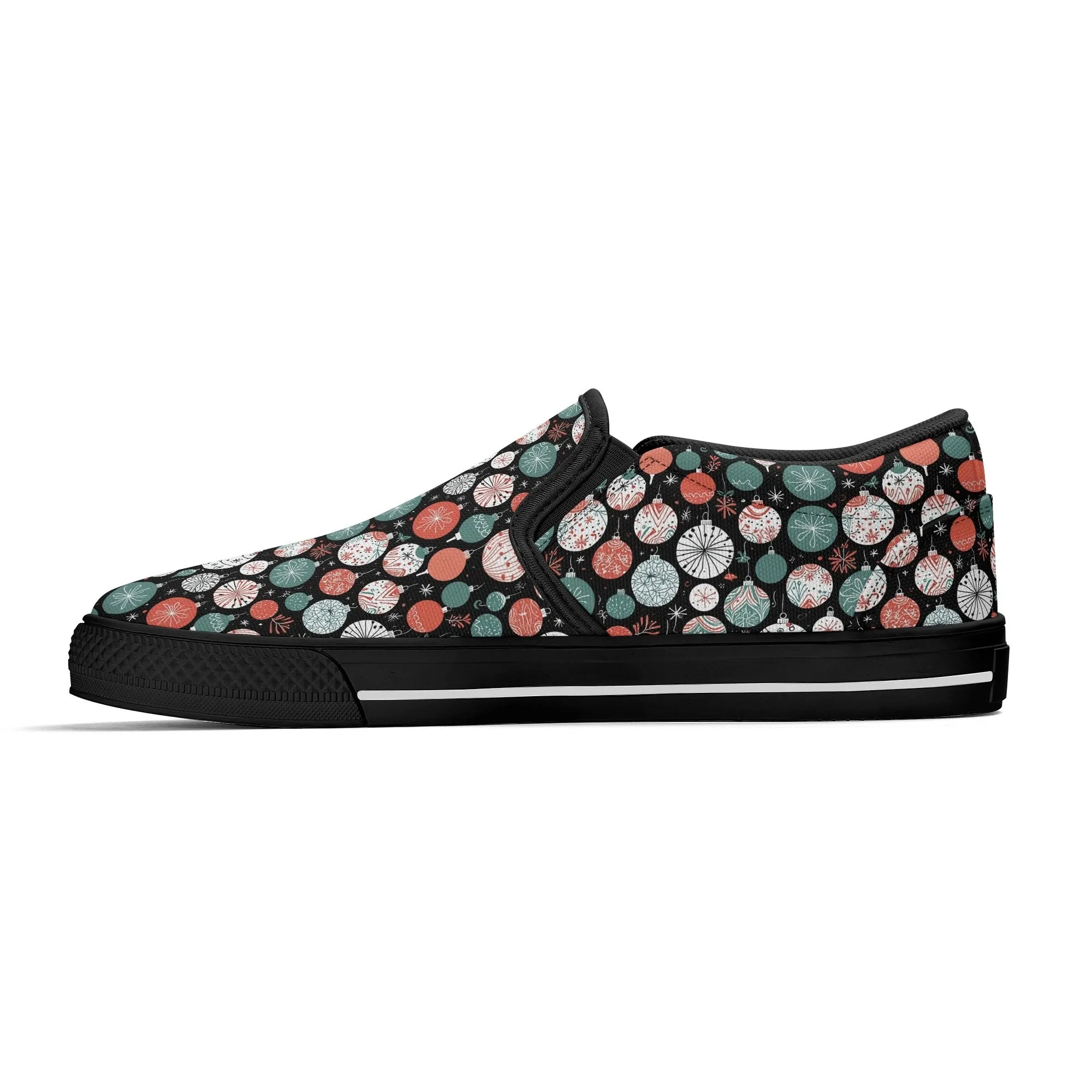 Mens Colorful Ornament Rubber Slip On Shoes