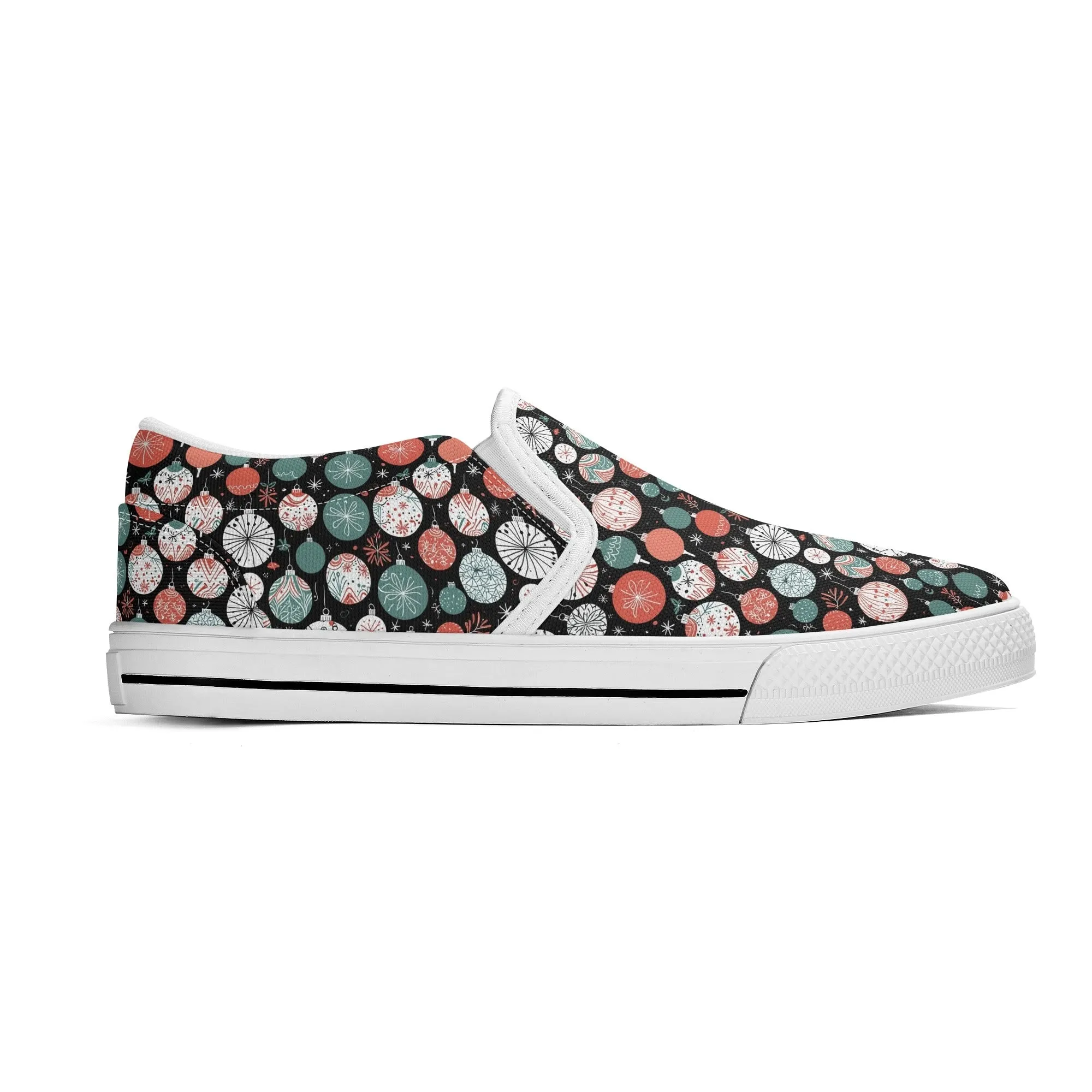 Mens Colorful Ornament Rubber Slip On Shoes