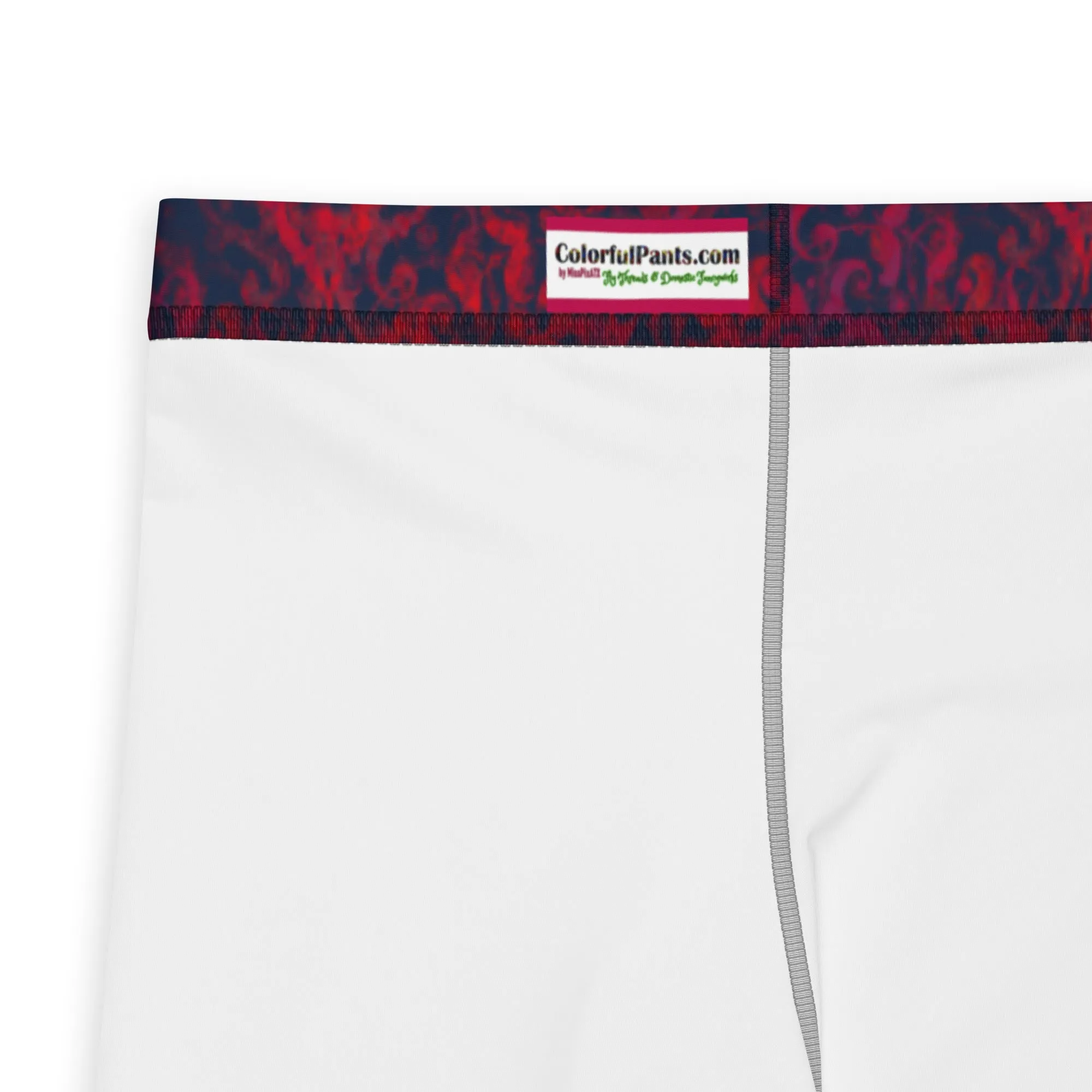Men's Leggings, Vintage, Dark Navy, Crimson, Workout Pants for Men