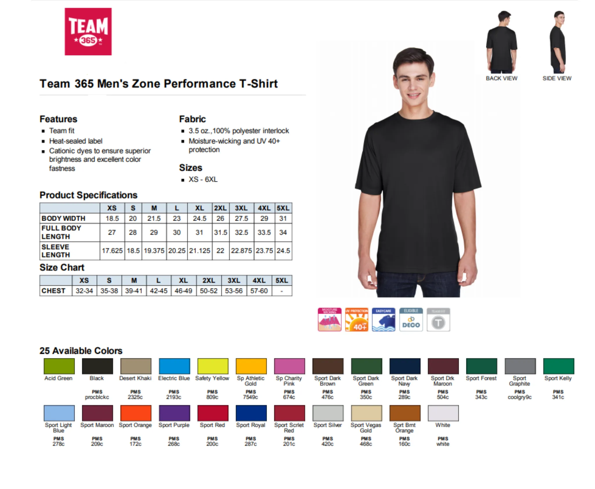 Men's Team 365® Zone Performance T-Shirt - SKU#400573