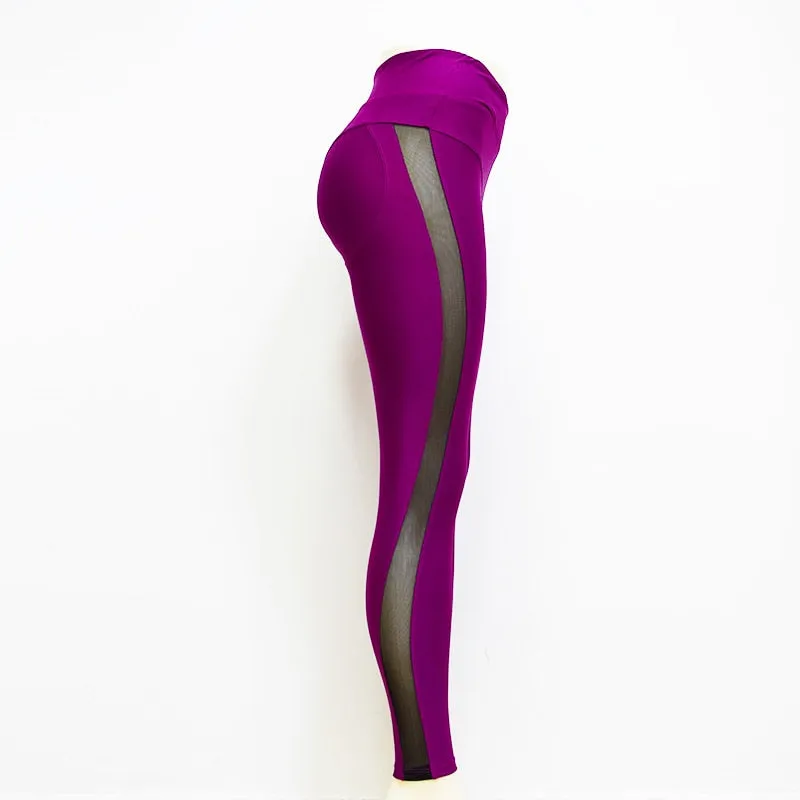 Mesh Patchwork Yoga Sport Legging Pants
