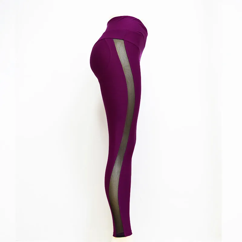 Mesh Patchwork Yoga Sport Legging Pants