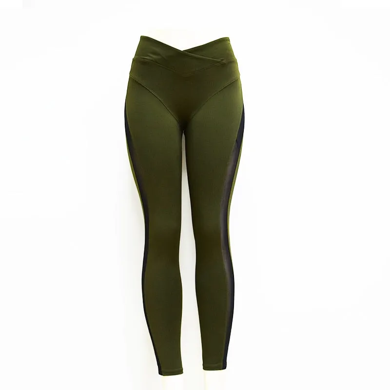 Mesh Patchwork Yoga Sport Legging Pants