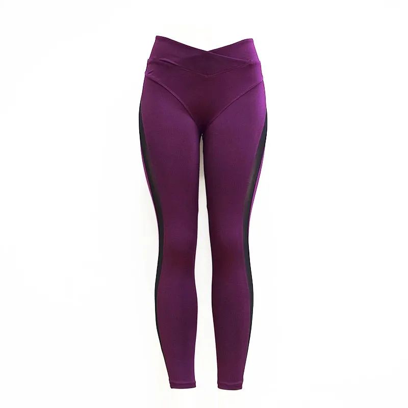 Mesh Patchwork Yoga Sport Legging Pants