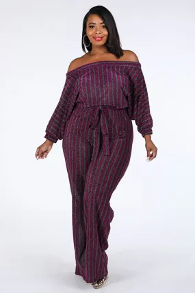 Metallic Stripe Jumpsuit