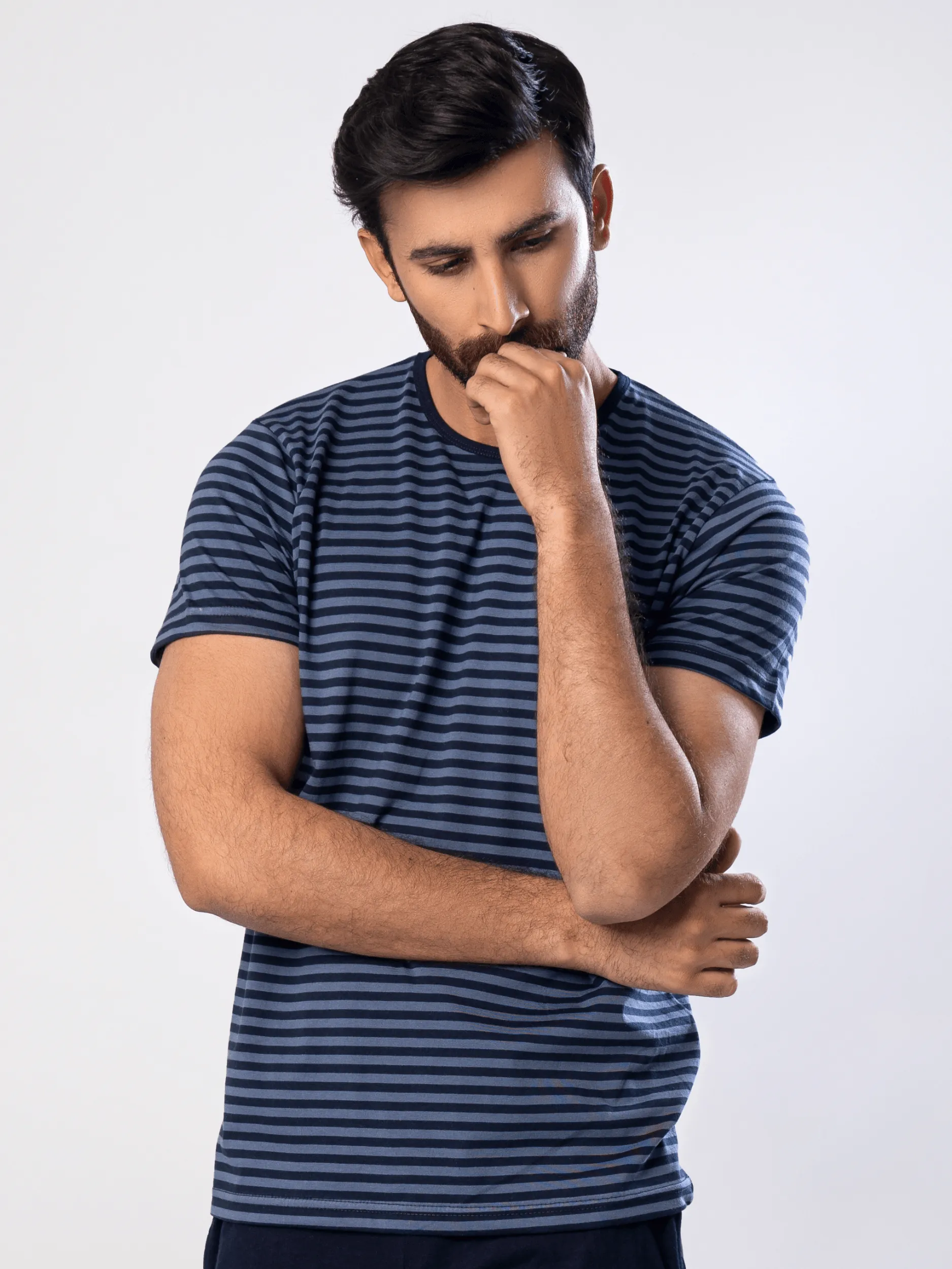 Midnight Navy Stripes Short Sleeve T-Shirt