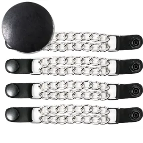 Milwaukee Leather Black Medallion Vest Extender - Double Chrome Chains