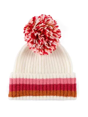 Multicolor Border Winter Knit Beanie - Shiraleah