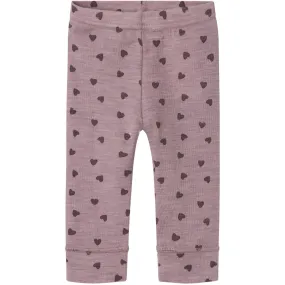 Name It Purple Dove Wang Wool Rib Legging AOP