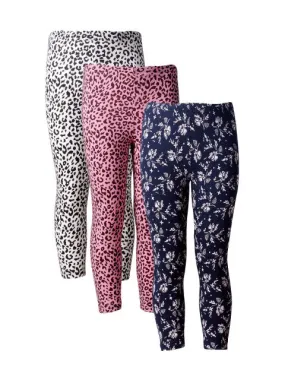 naughty ninos Girls Pack of 3 Printed Ankle-Length Leggings