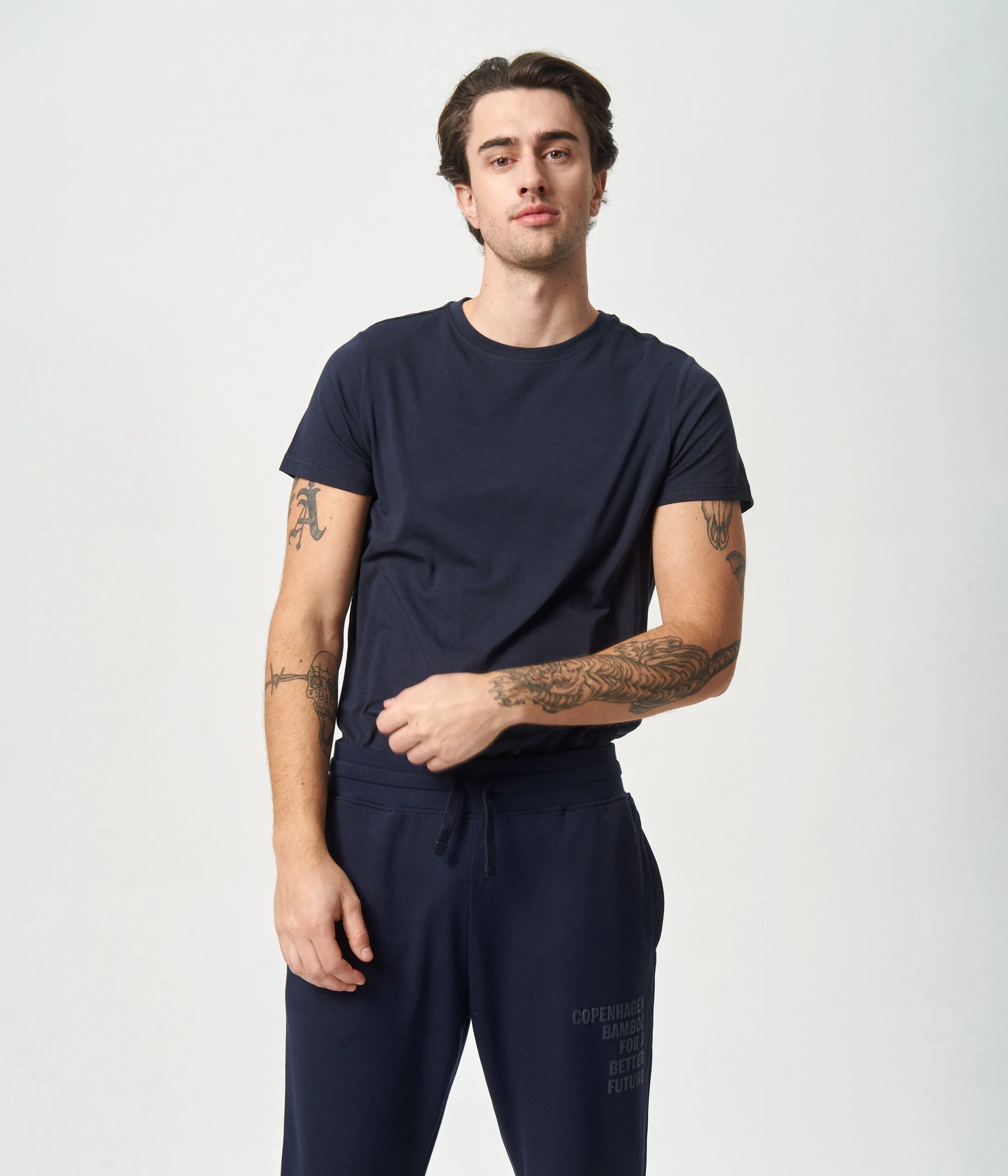 Navy crew neck bamboo T-shirt