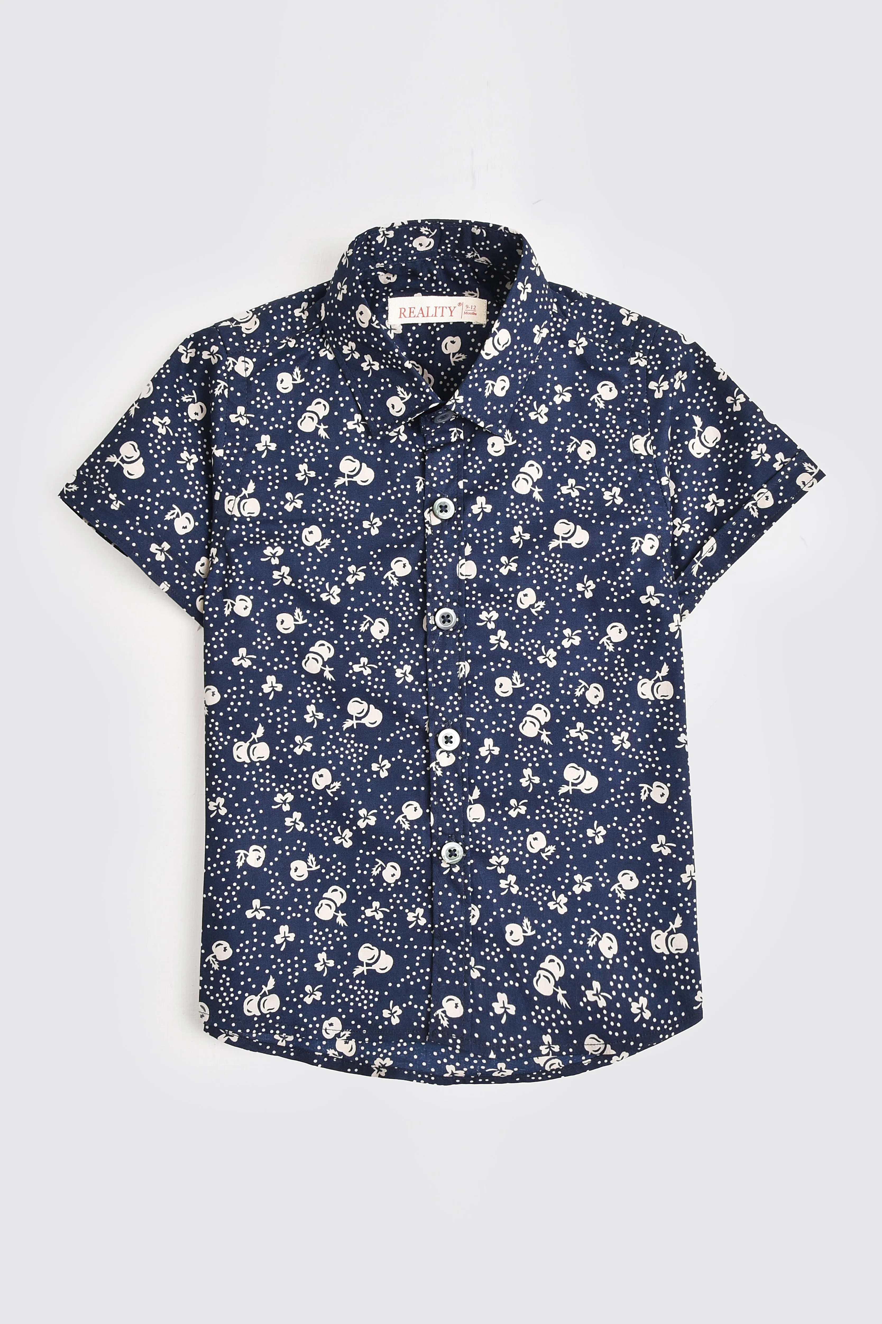 Navy Printed Casual Shirt (3-24M)