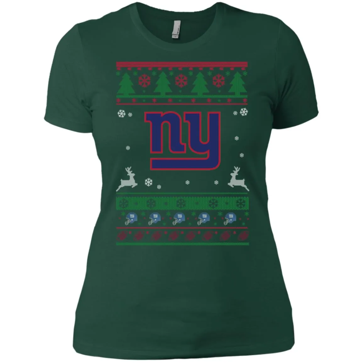 New York Giants Logo Football Teams Ugly Christmas Sweater Women T-Shirt