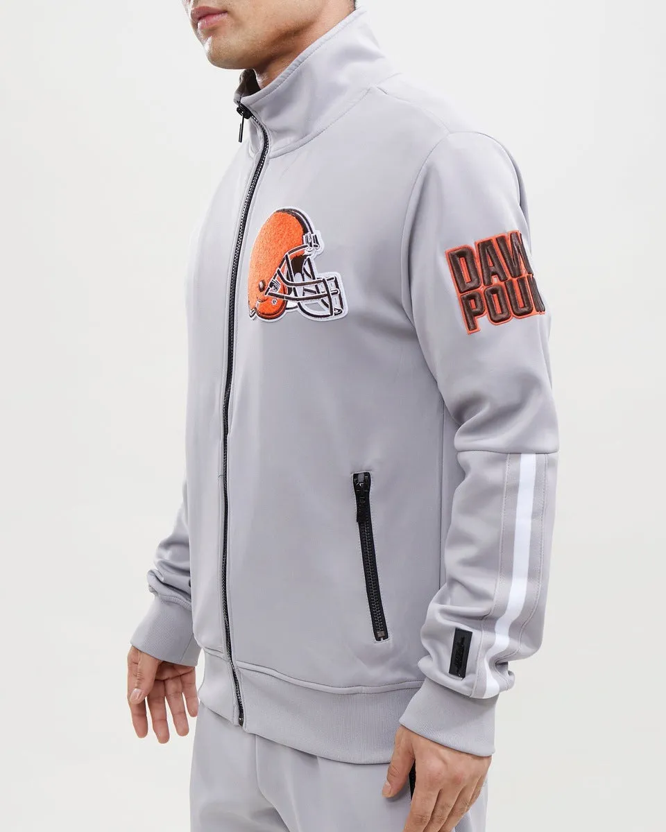 NFL CLEVELAND BROWNS CLASSIC MEN'S TRACK JACKET (GRAY)
