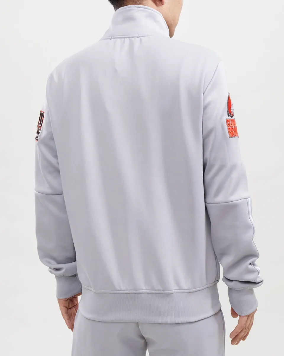 NFL CLEVELAND BROWNS CLASSIC MEN'S TRACK JACKET (GRAY)