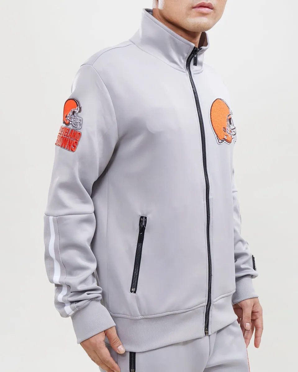 NFL CLEVELAND BROWNS CLASSIC MEN'S TRACK JACKET (GRAY)