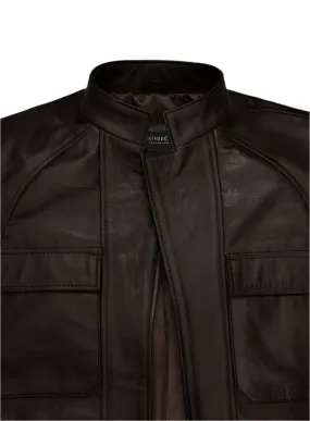 OSCAR ISAAC STAR WARS Dark Brown Leather Jacket