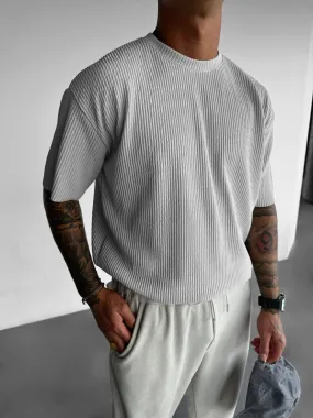 Oversize Ribbed T-Shirt - Grey