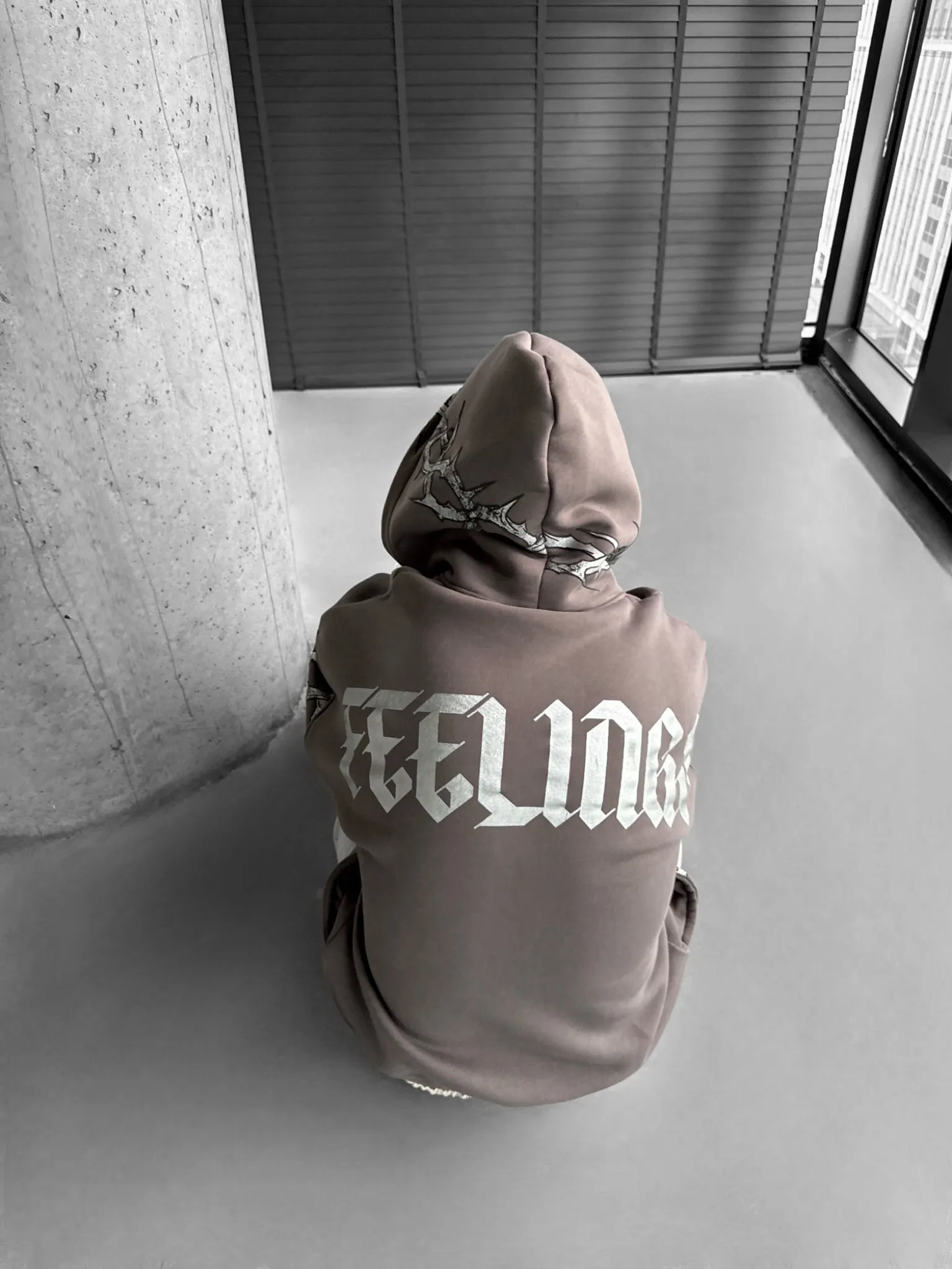 Oversize Wire Zipper Hoodie - Anthracite