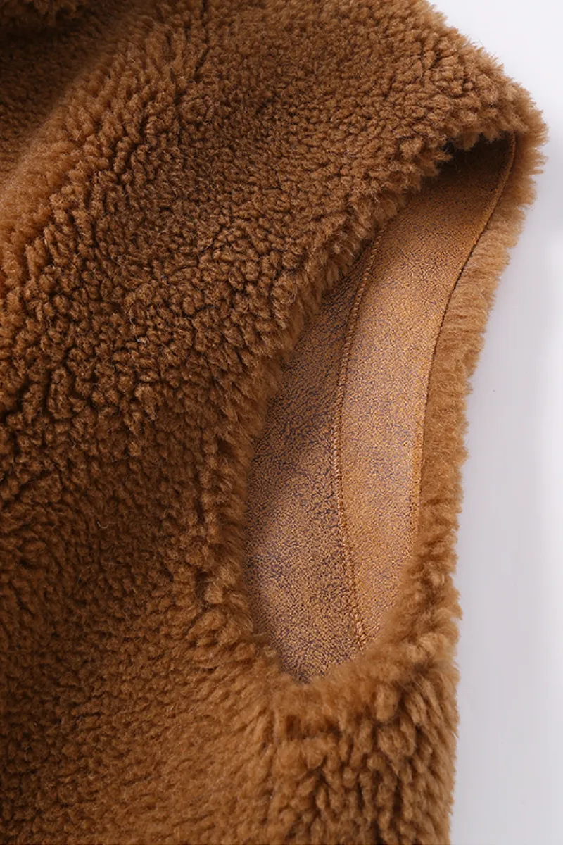 Oversized Faux Shearling Teddy Sherpa Vest