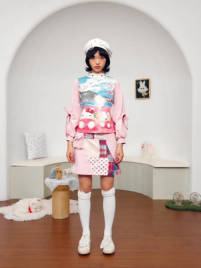 Patchwork Nichi Colorful Cute Skirt