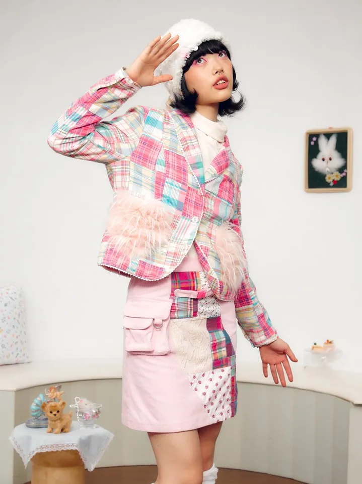 Patchwork Nichi Colorful Cute Skirt