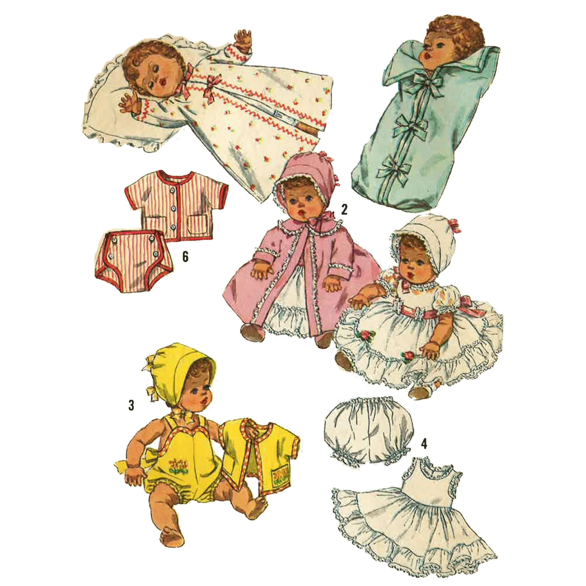 PDF - 1950's Sewing Pattern: Doll's Clothes, Betsy Wetsy & Tiny Tears -  Height 11.5” (29.2cm) - Download