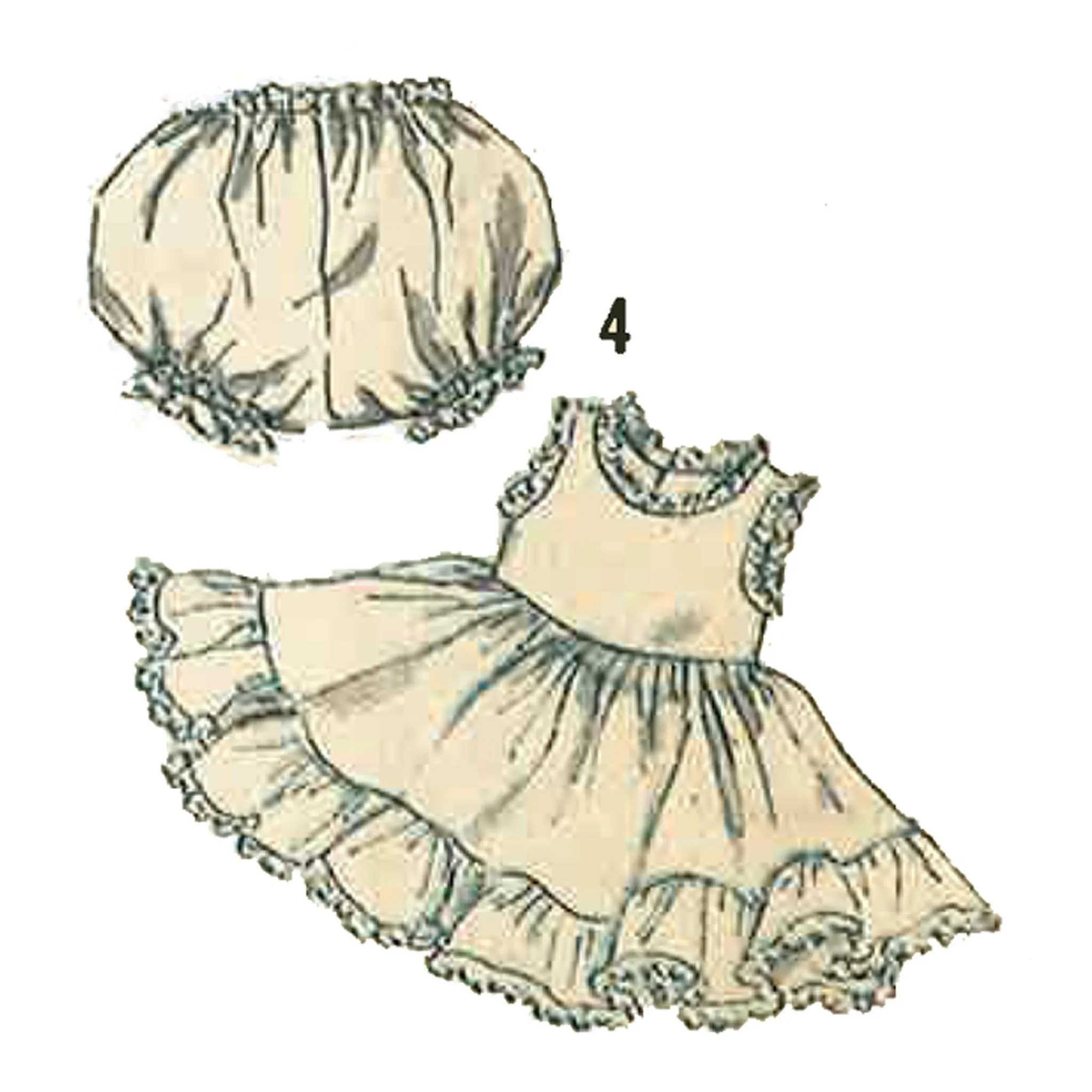PDF - 1950's Sewing Pattern: Doll's Clothes, Betsy Wetsy & Tiny Tears -  Height 11.5” (29.2cm) - Download