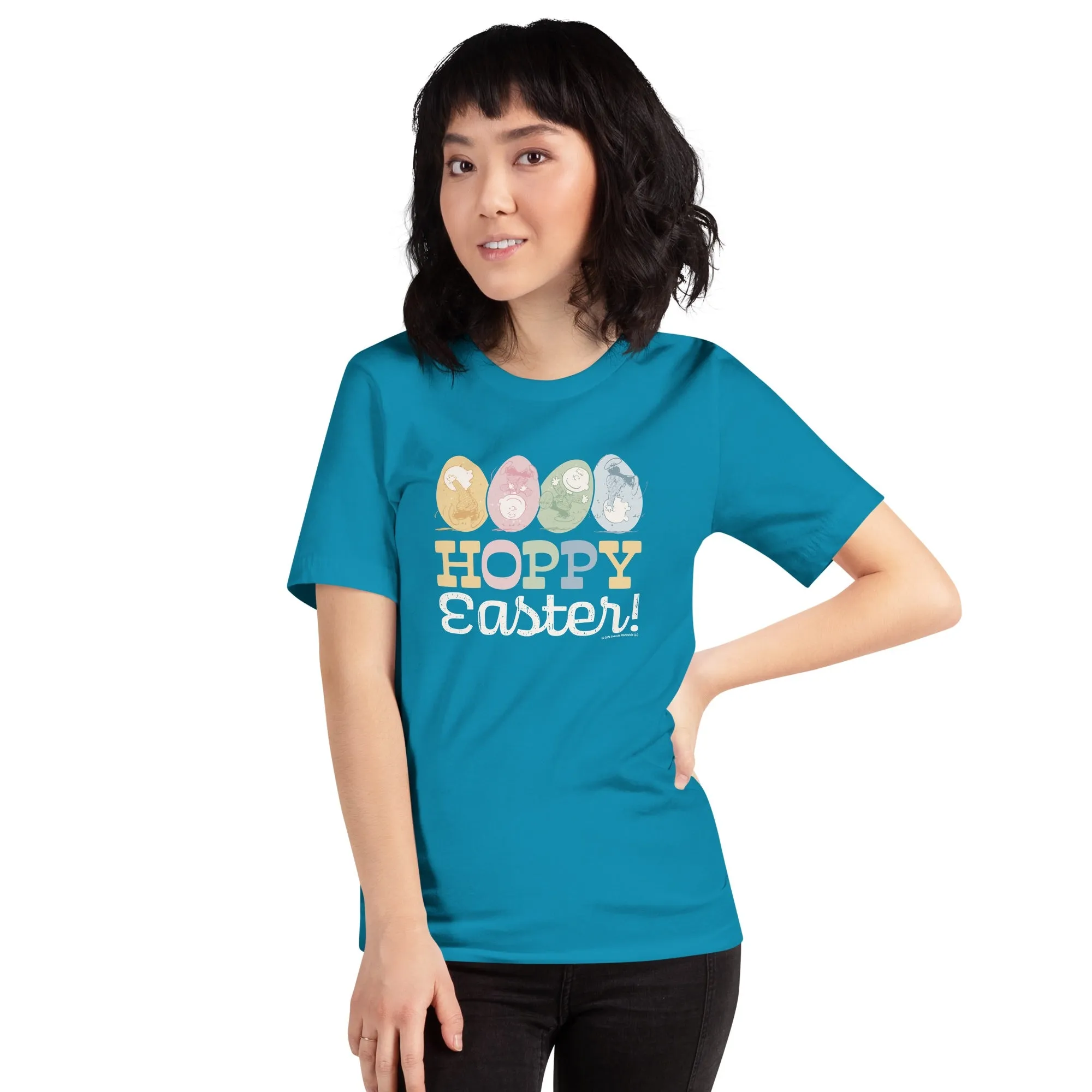 Peanuts Charlie Brown Hoppy Easter Adult Short Sleeve T-Shirt