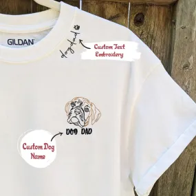 Personalized Boxer Dog Dad Shirt Embroidered Collar, Custom Shirt with Dog Name, Best Gifts For Boxer Lovers