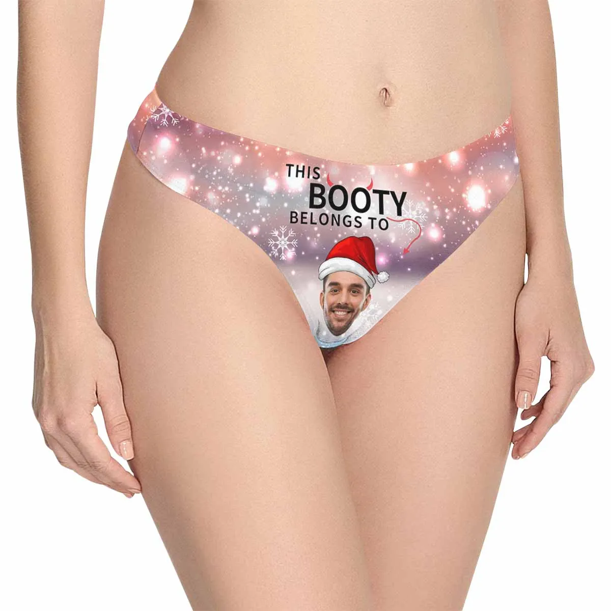Personalized Face Christmas Booty Women's Underwear Custom Women's Classic Thongs