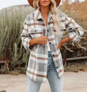Plaid Oversized Shacket for Women