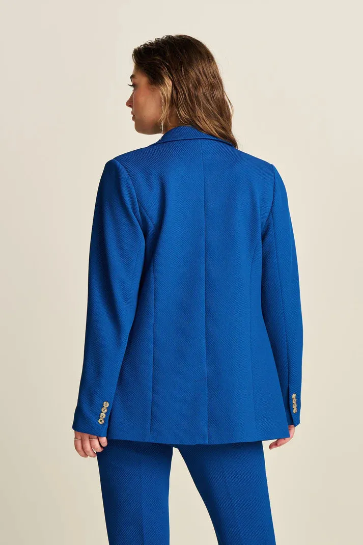 POM AMSTERDAM BLAZER PIQUE INK BLUE