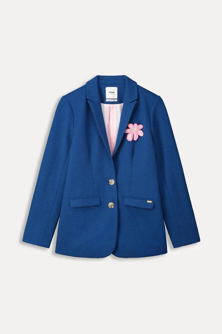 POM AMSTERDAM BLAZER PIQUE INK BLUE