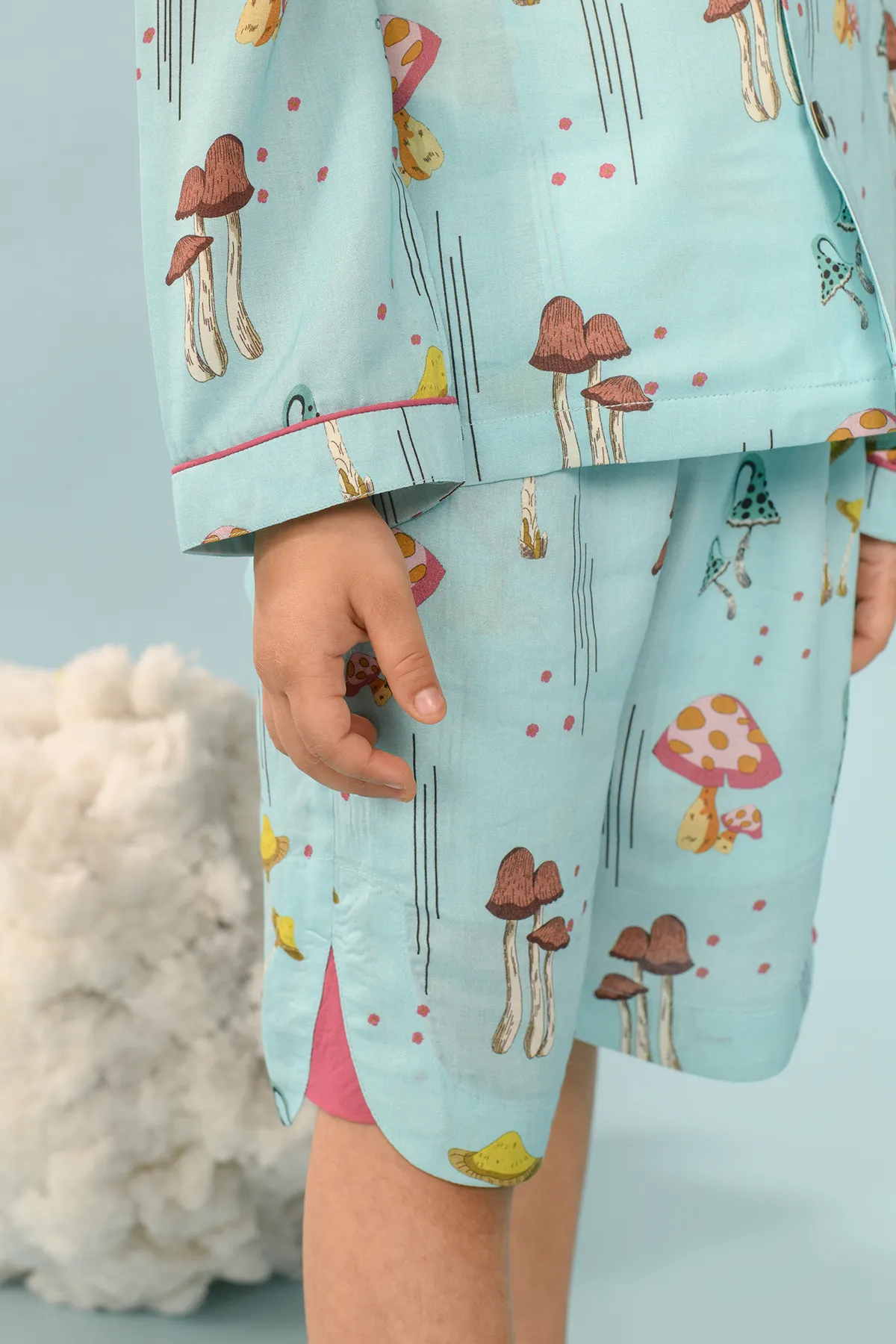 Portia Bella- Blue Mushroom Printed Coord Set For Boys